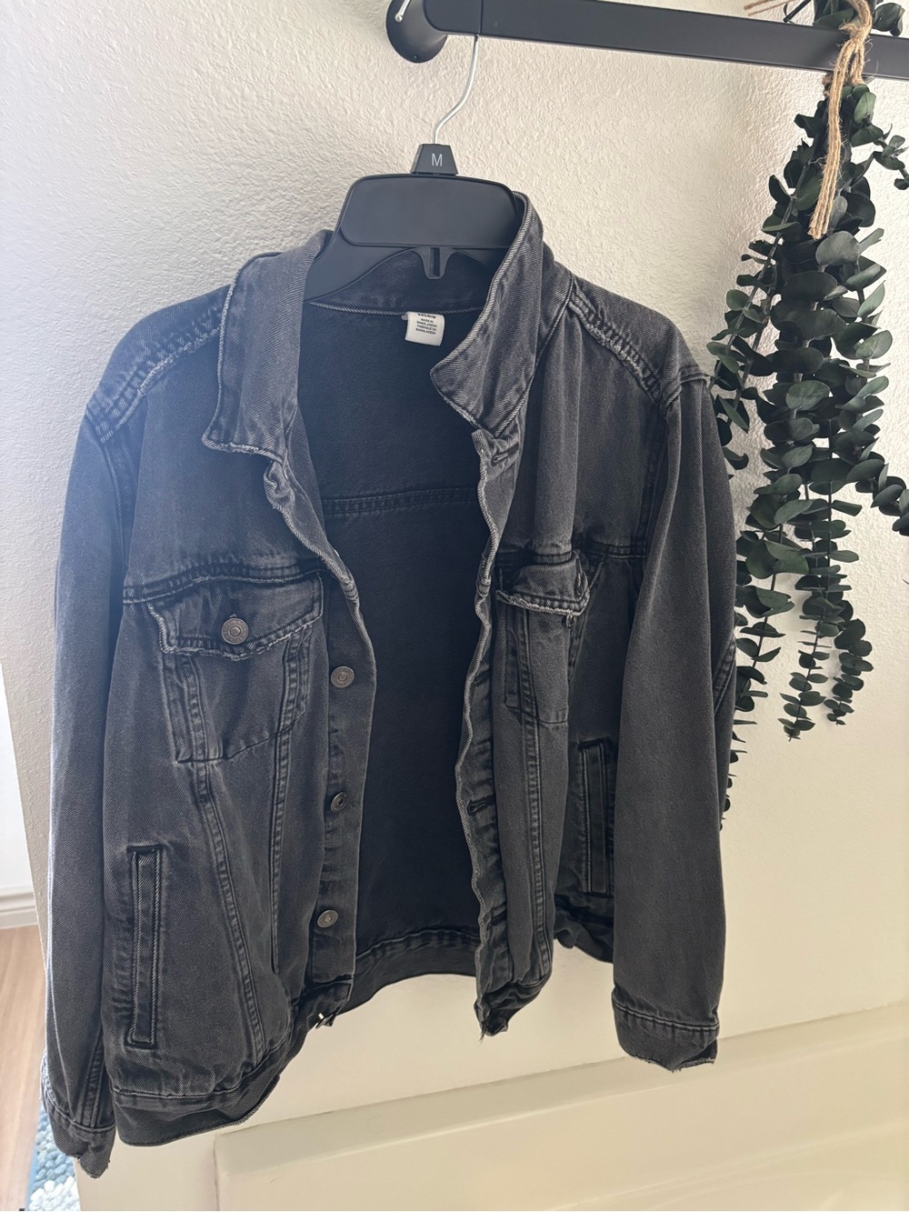Womens Washed Black Denim Jacket - Unbranded